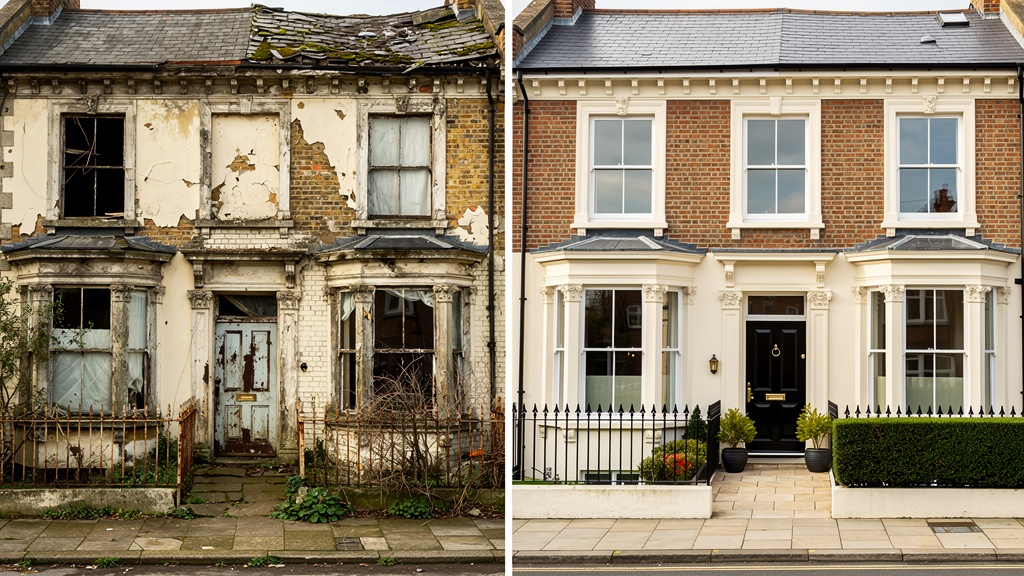 New build property showing the difference between defective and completed finishing work